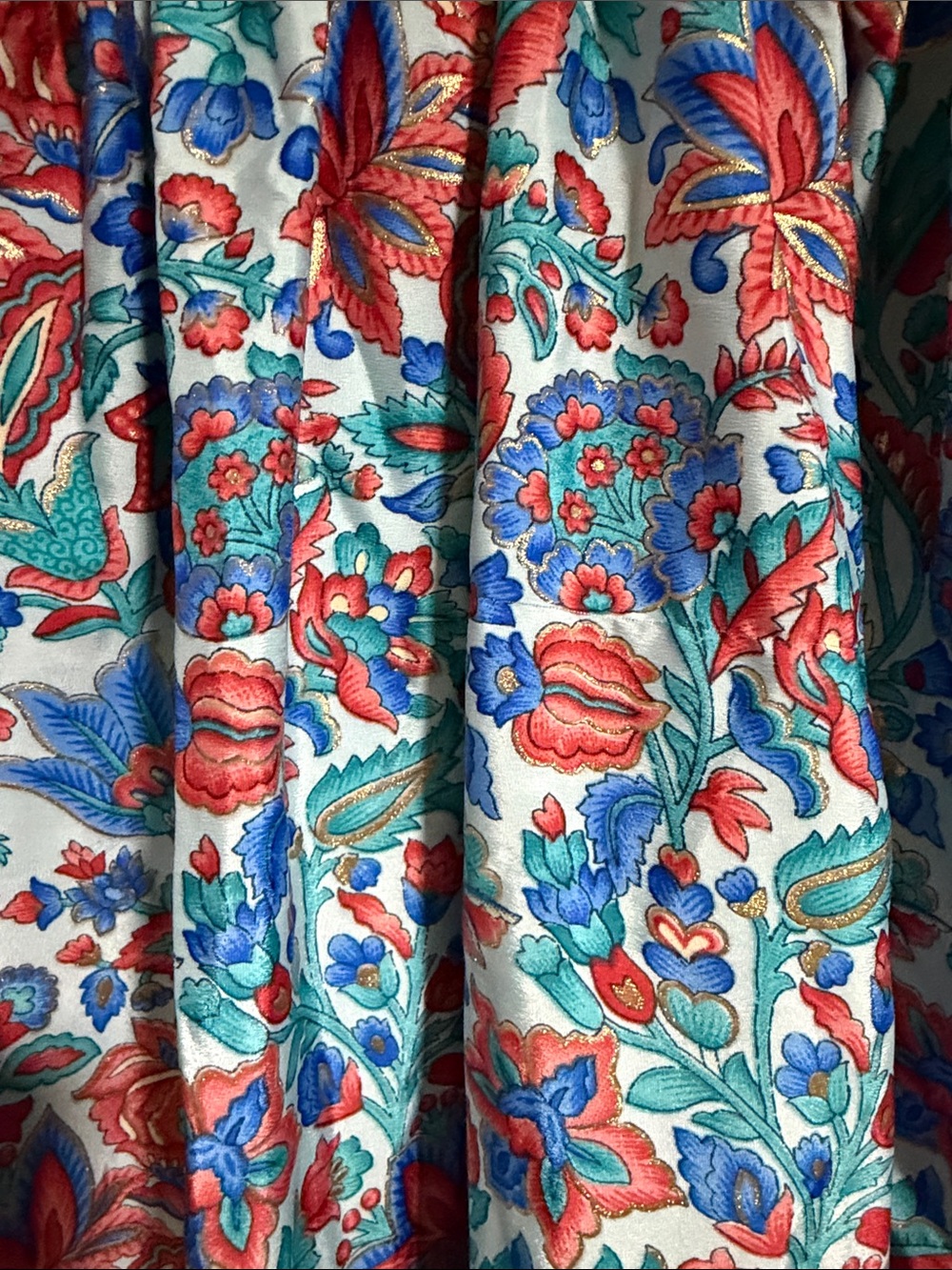 Boho Floral Midi Dress in Teal & Red - Picture 5 of 10